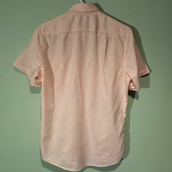 Mens Izod Saltwater peach short sleeved button down cotton shirt size S - Picture 2 of 9